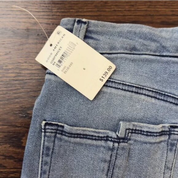 NWT Good American Good Straight Split Pockets Jeans Size 6 - Picture 4 of 5